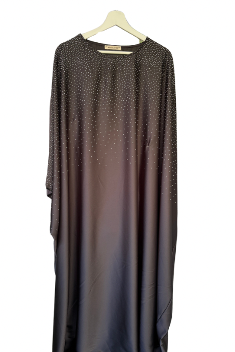 Abaya papillon à strass - Noir