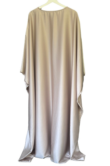 Abaya papillon à strass - Beige