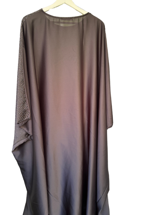 Abaya papillon à strass - Noir