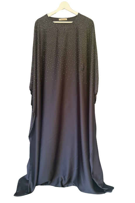 Abaya papillon à strass - Noir